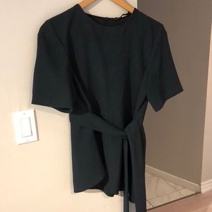 Zara Forest Green Wrap Blouse